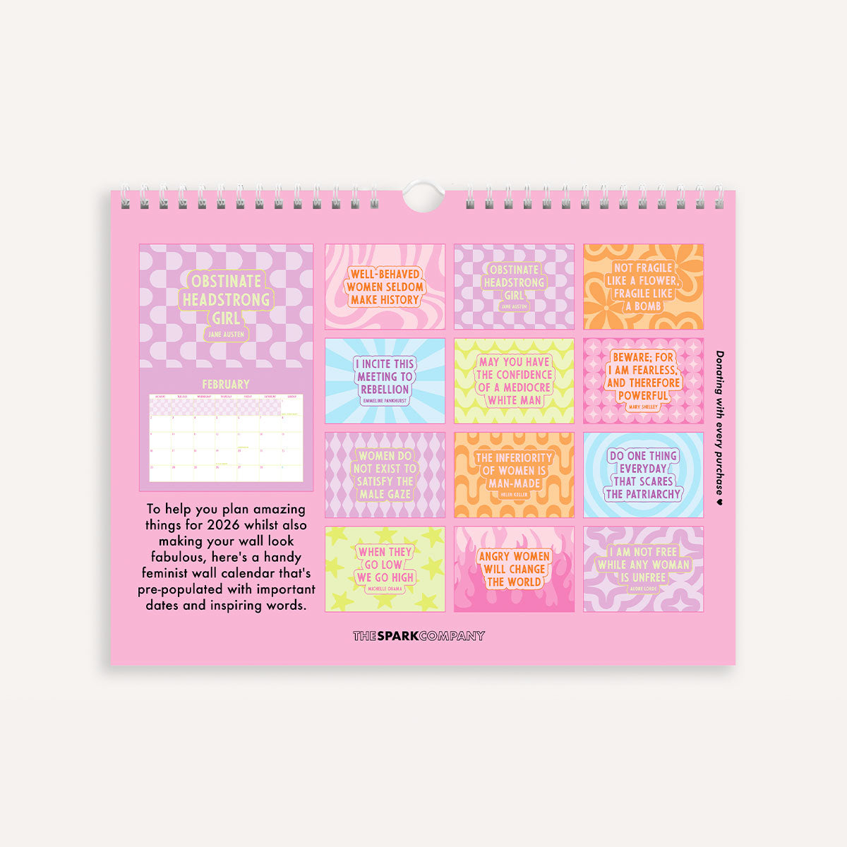 2026 Feminist Wall Calendar-Feminist Apparel, Feminist Gift, Feminist Wall Calendar-The Spark Company