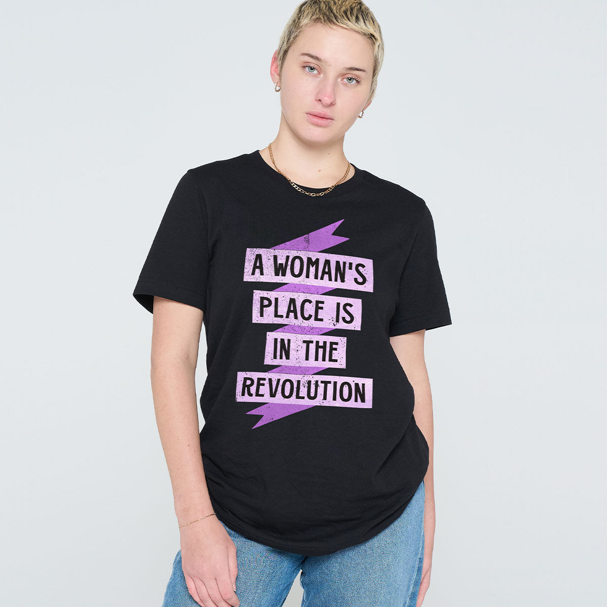 A Woman's Place Is In The Revolution T-Shirt-Feminist Apparel, Feminist Clothing, Feminist T Shirt, BC3001-The Spark Company