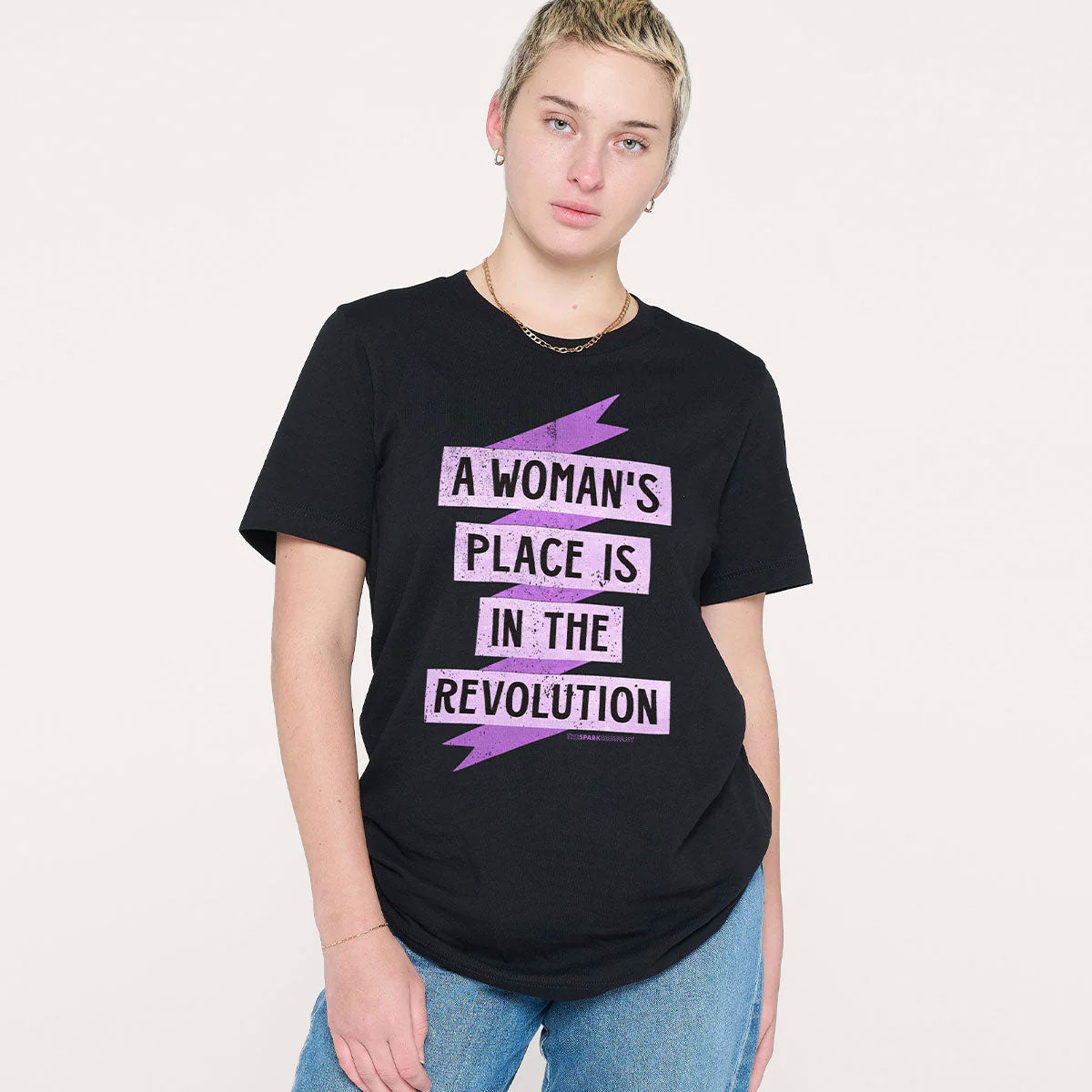 A Woman's Place Is In The Revolution T-Shirt-Feminist Apparel, Feminist Clothing, Feminist T Shirt, BC3001-The Spark Company