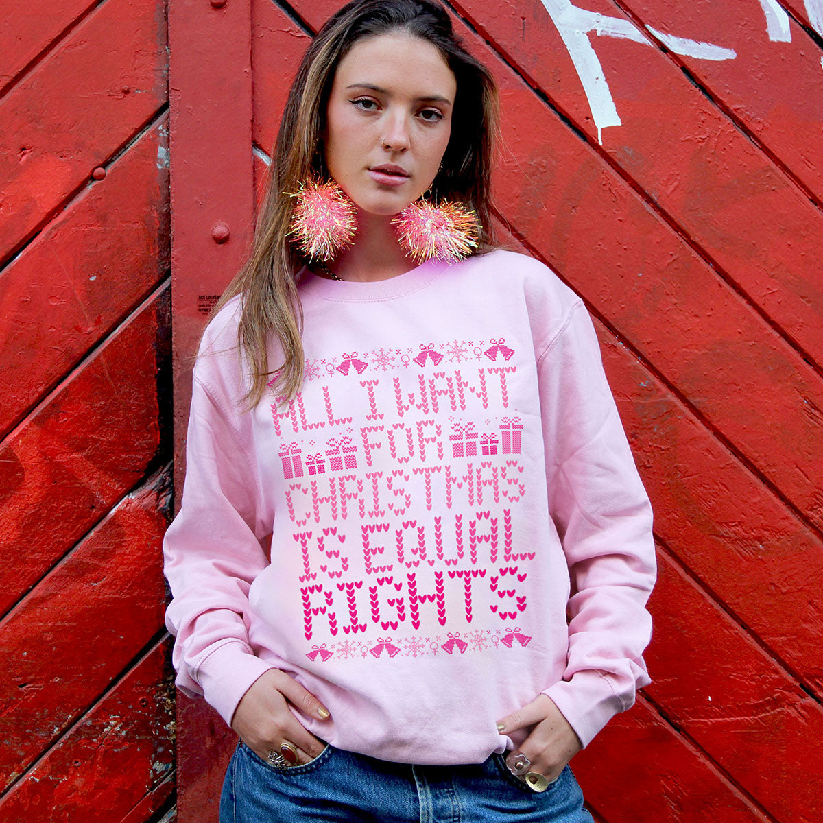 All I Want For Christmas Is Equal Rights Ugly Christmas Jumper-Feminist Apparel, Feminist Clothing, Feminist Sweatshirt, JH030-The Spark Company