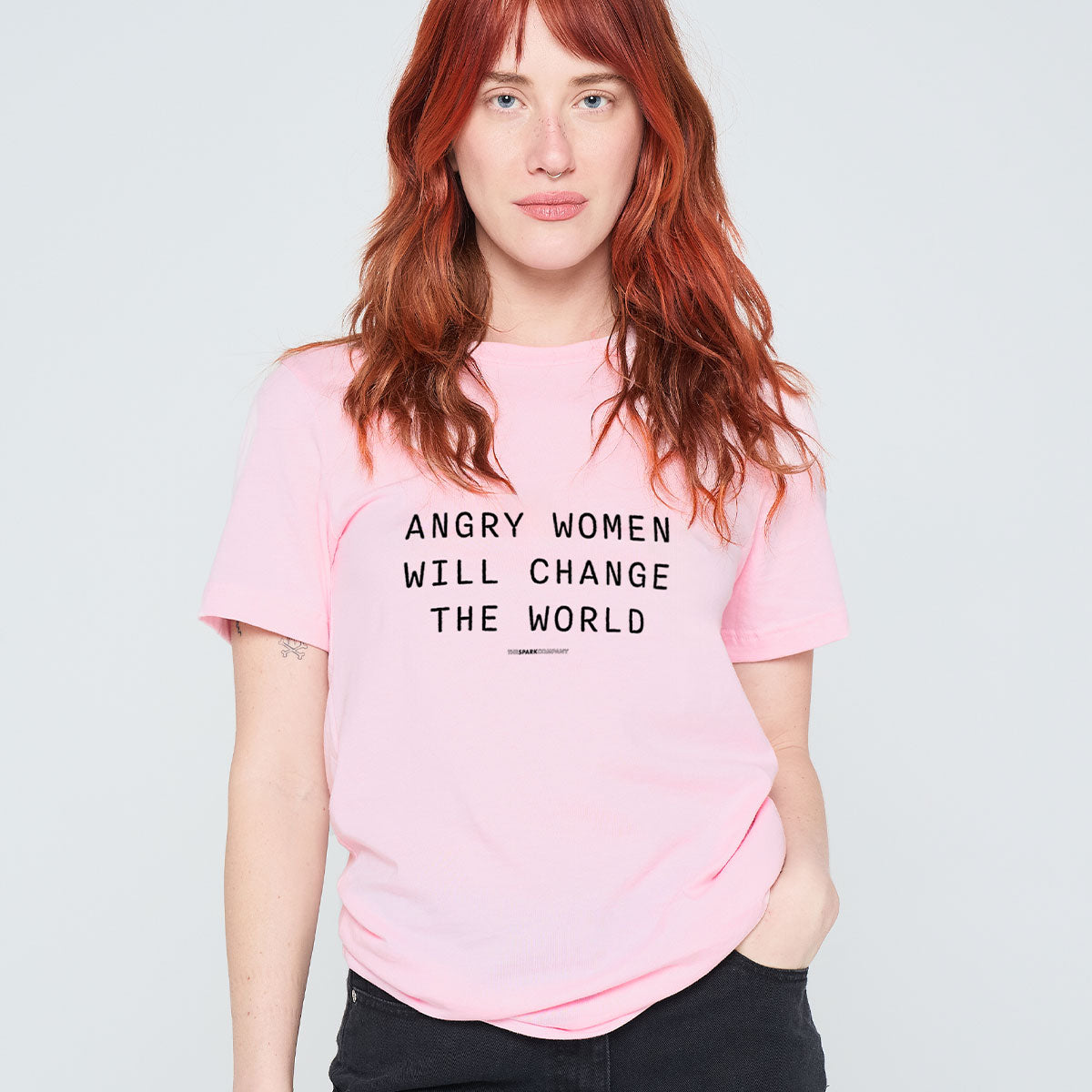 Angry Women Will Change The World T-Shirt-Feminist Apparel, Feminist Clothing, Feminist T Shirt, BC3001-The Spark Company