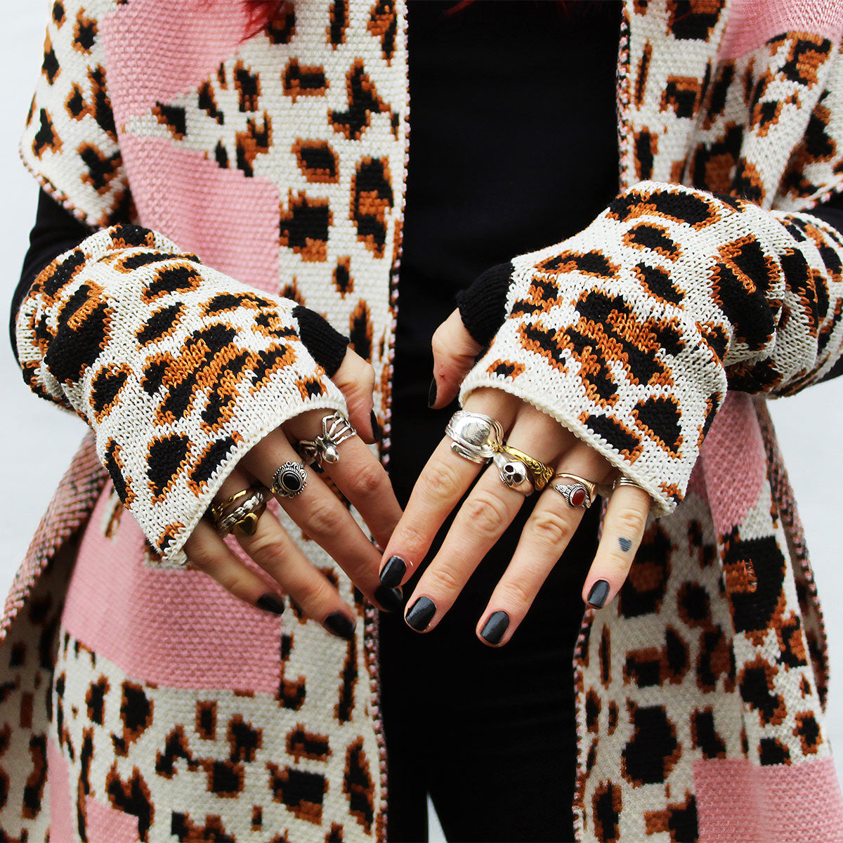 Animal Print Fingerless Wrist Warmers-Feminist Apparel, Feminist Clothing, Feminist Fingerless Wrist Warmers-The Spark Company