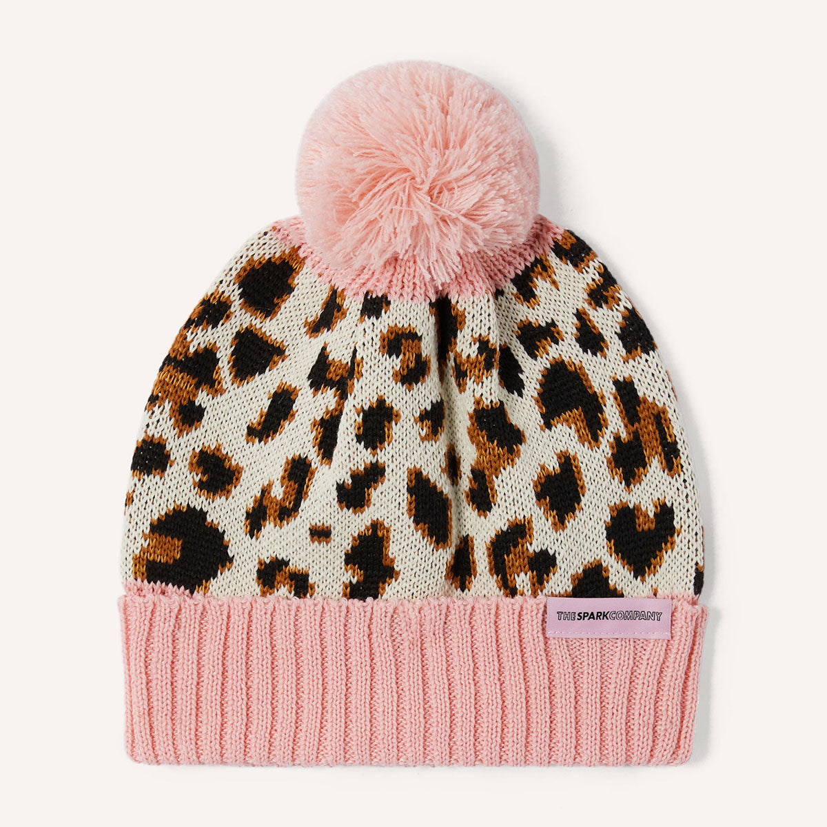 Animal Print Pom Pom Beanie-Feminist Apparel, Feminist Clothing, Feminist Pom Pom Beanie-The Spark Company