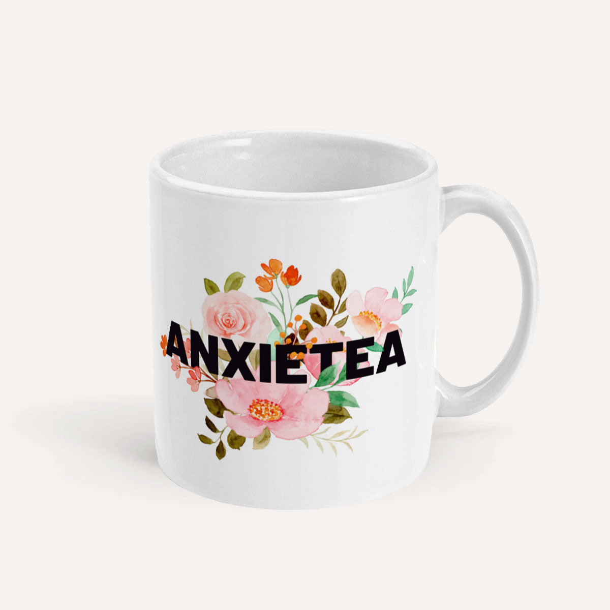 Anxietea Mug-Feminist Apparel, Feminist Gift, Feminist Coffee Mug, 11oz White Ceramic-The Spark Company