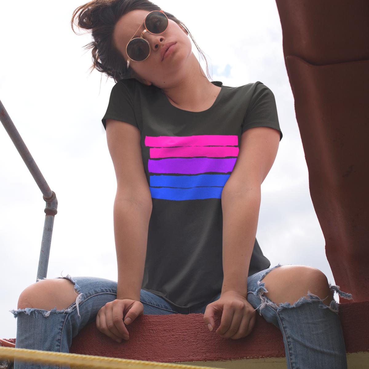 Bisexual Pride Flag T-Shirt-LGBT Apparel, LGBT Clothing, LGBT T Shirt, BC3001-The Spark Company