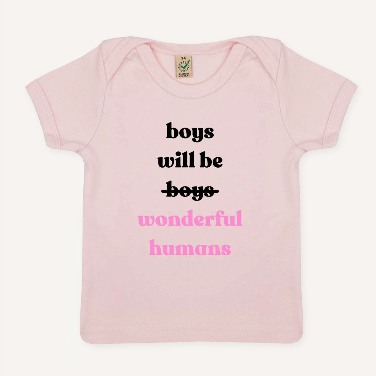 Boys Will Be Wonderful Humans Baby T-Shirt-Feminist Apparel, Feminist Clothing, Feminist Baby T Shirt, EPB01-The Spark Company