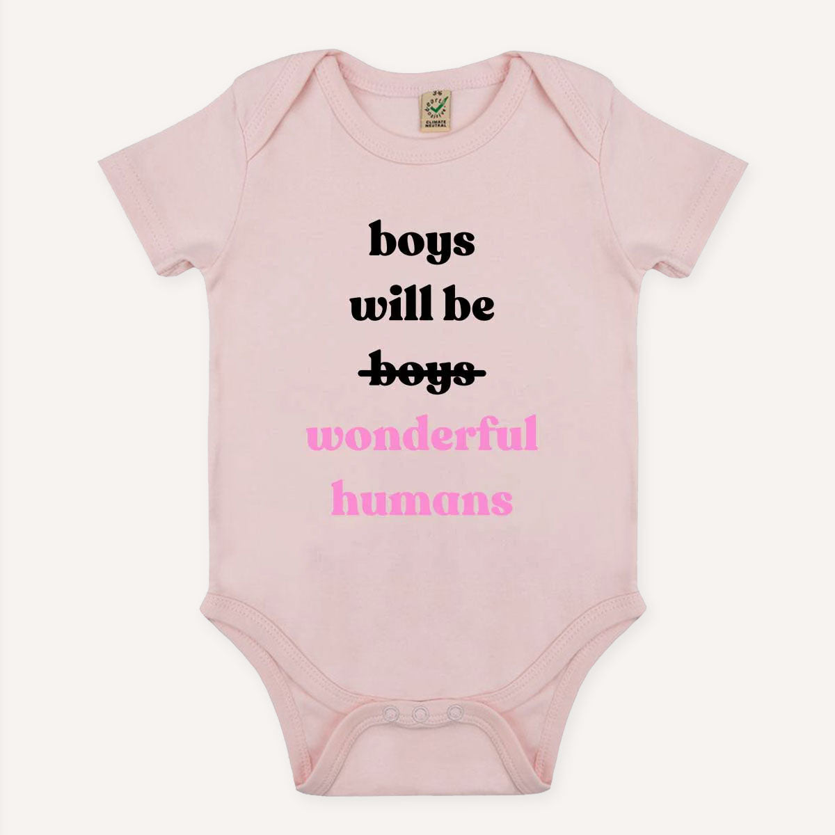 Boys Will Be Wonderful Humans Babygrow-Feminist Apparel, Feminist Clothing, Feminist Baby Onesie, EPB02-The Spark Company