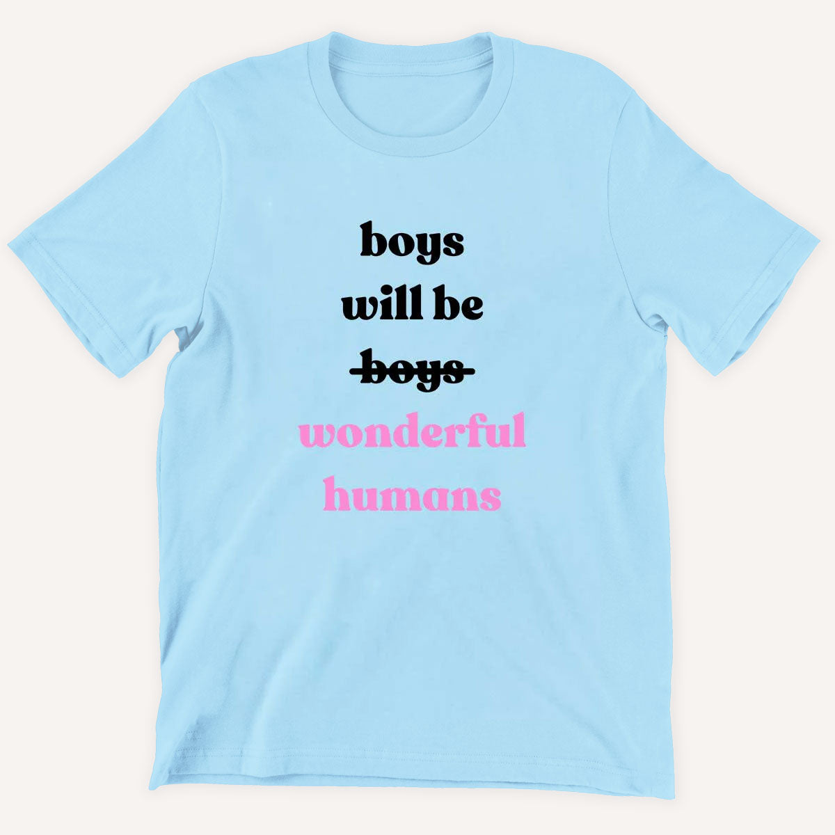 Boys Will Be Wonderful Humans Kids T-Shirt (Unisex)-Feminist Apparel, Feminist Clothing, Feminist Kids T Shirt, MiniCreator-The Spark Company