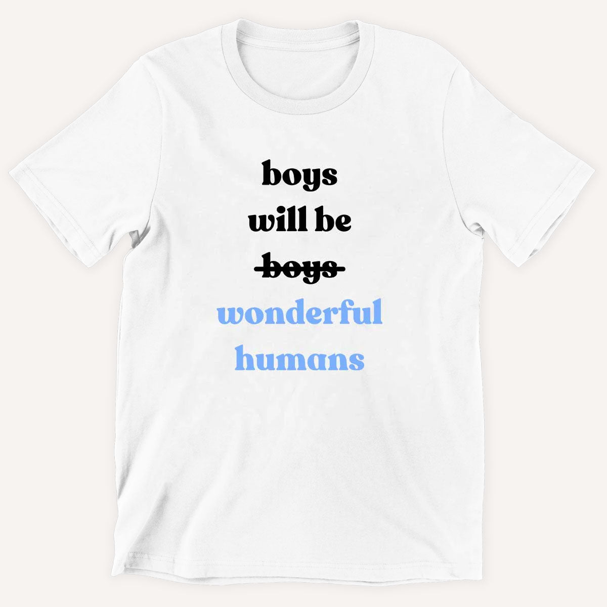 Boys Will Be Wonderful Humans Kids T-Shirt (Unisex)-Feminist Apparel, Feminist Clothing, Feminist Kids T Shirt, MiniCreator-The Spark Company