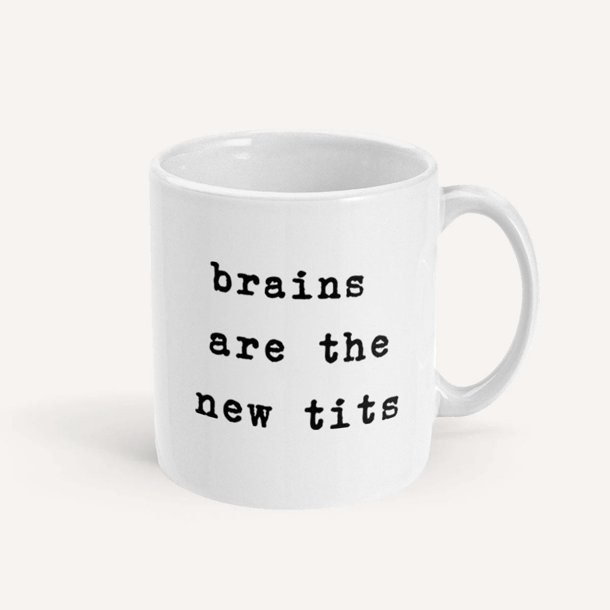 Brains Are The New Tits Mug-Feminist Apparel, Feminist Gift, Feminist Coffee Mug, 11oz White Ceramic-The Spark Company