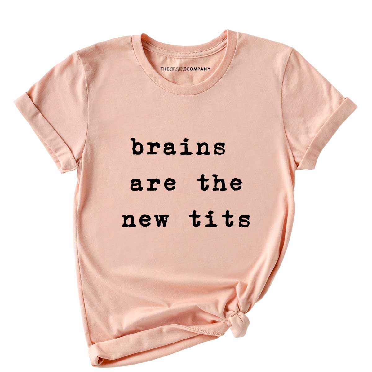 Brains Are The New Tits T-Shirt-Feminist Apparel, Feminist Clothing, Feminist T Shirt, BC3001-The Spark Company