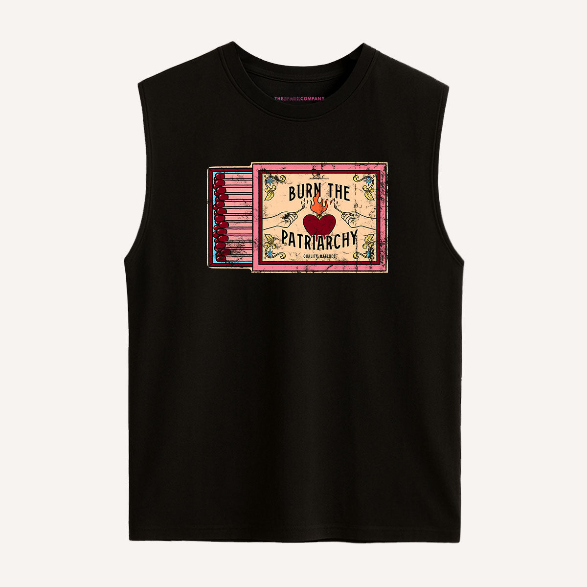Burn The Patriarchy Sleeveless T-Shirt-Feminist Apparel, Feminist Clothing, Feminist Sleeveless T Shirt, EP01S-The Spark Company