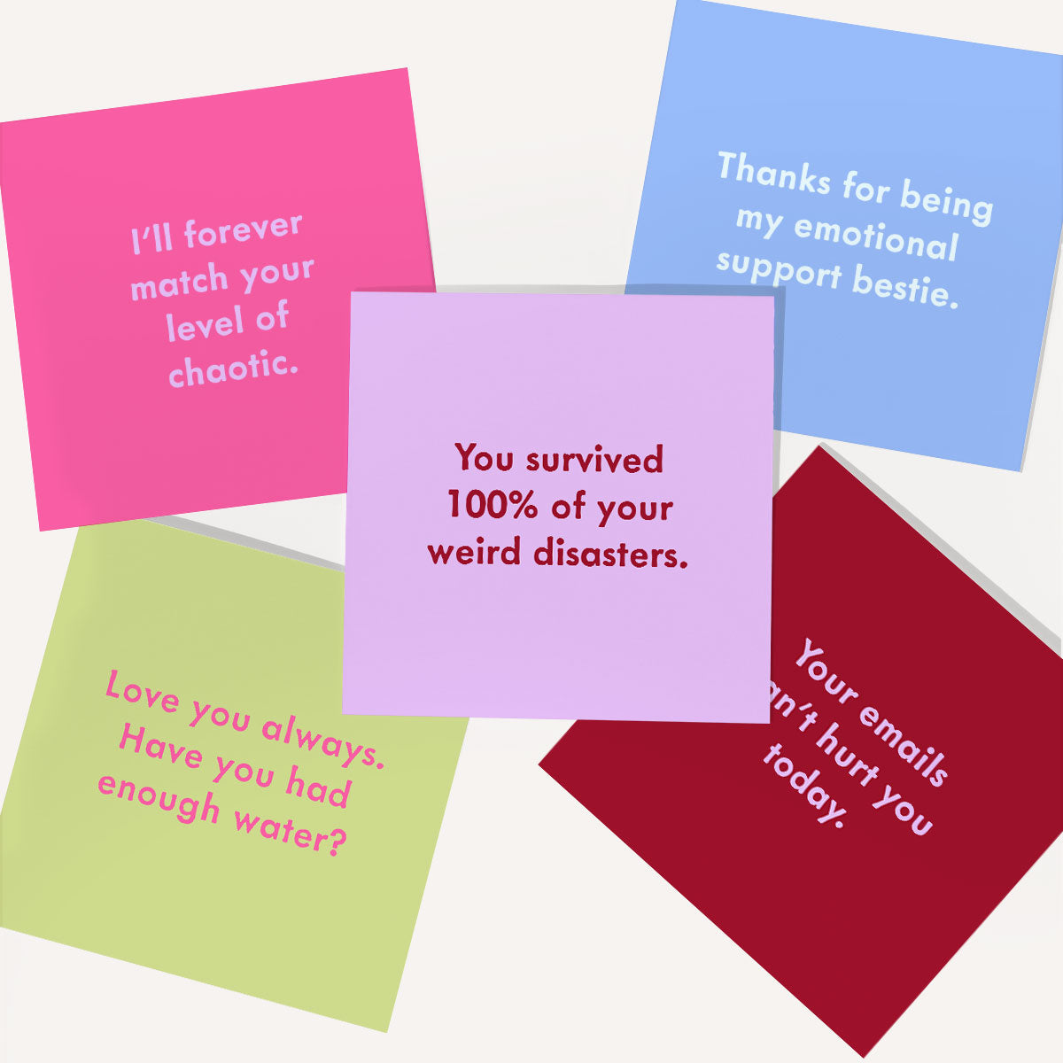 Chaotic Greeting Cards (5 Pack)-Feminist Apparel, Feminist Gift, Feminist Greeting Cards-The Spark Company