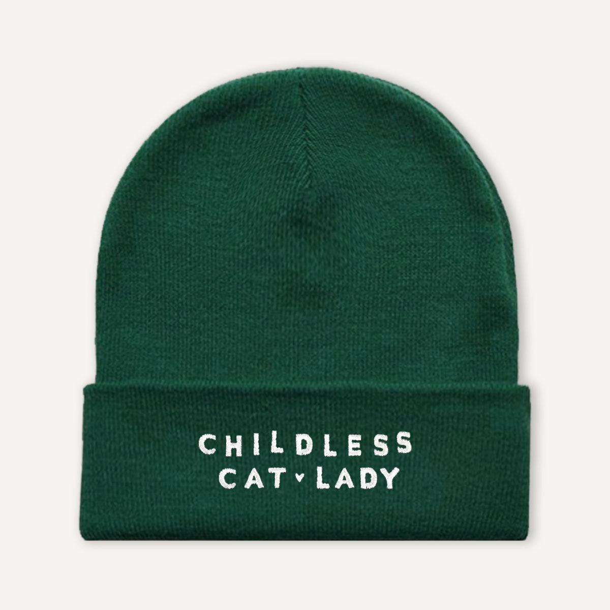 Childless Cat Lady Embroidered Beanie Hat-Feminist Apparel, Feminist Gift, Feminist Cuffed Beanie Hat, BB45-The Spark Company