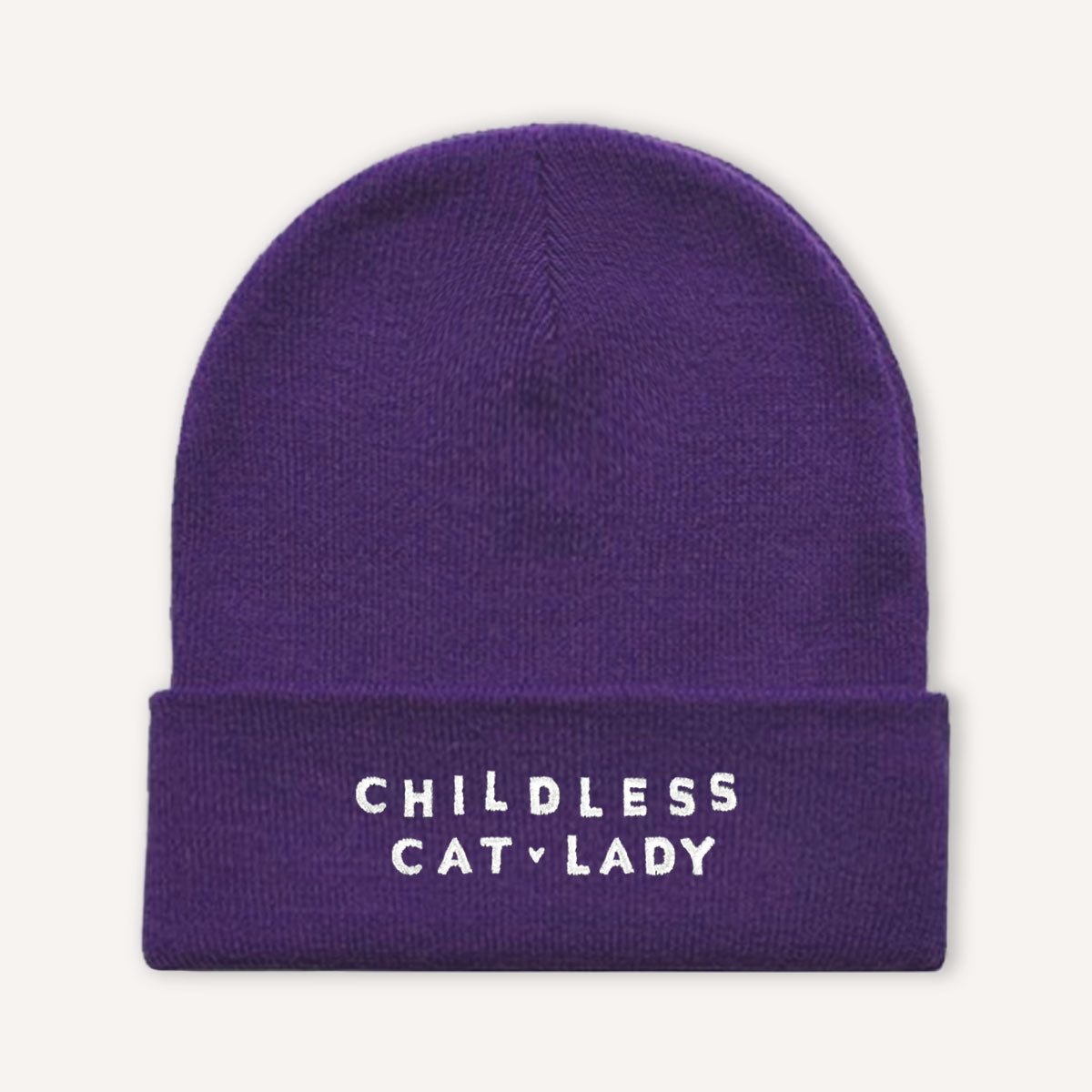 Childless Cat Lady Embroidered Beanie Hat-Feminist Apparel, Feminist Gift, Feminist Cuffed Beanie Hat, BB45-The Spark Company