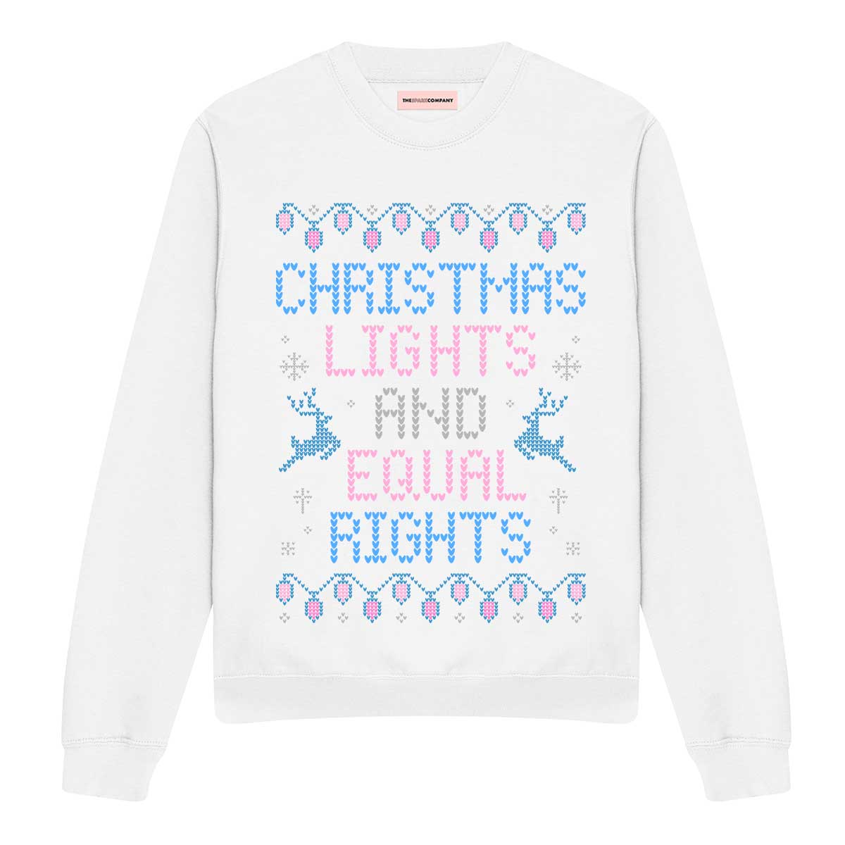 Christmas Lights And Equal Rights Ugly Christmas Jumper-Feminist Apparel, Feminist Clothing, Feminist Sweatshirt, JH030-The Spark Company