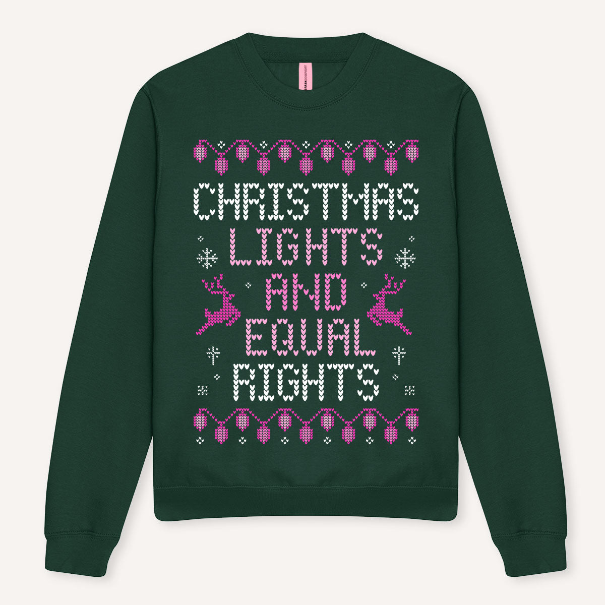 Christmas Lights And Equal Rights Ugly Christmas Jumper-Feminist Apparel, Feminist Clothing, Feminist Sweatshirt, JH030-The Spark Company