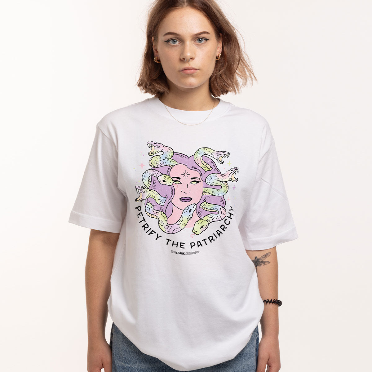 Colourful Petrify The Patriarchy T-Shirt-Feminist Apparel, Feminist Clothing, Feminist T Shirt, BC3001-The Spark Company