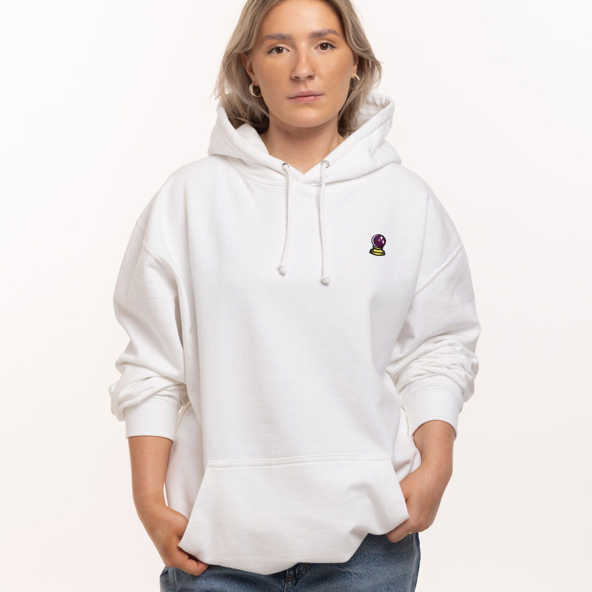 Crystal Ball Embroidered Hoodie-Feminist Apparel, Feminist Clothing, Feminist Hoodie, JH001-The Spark Company