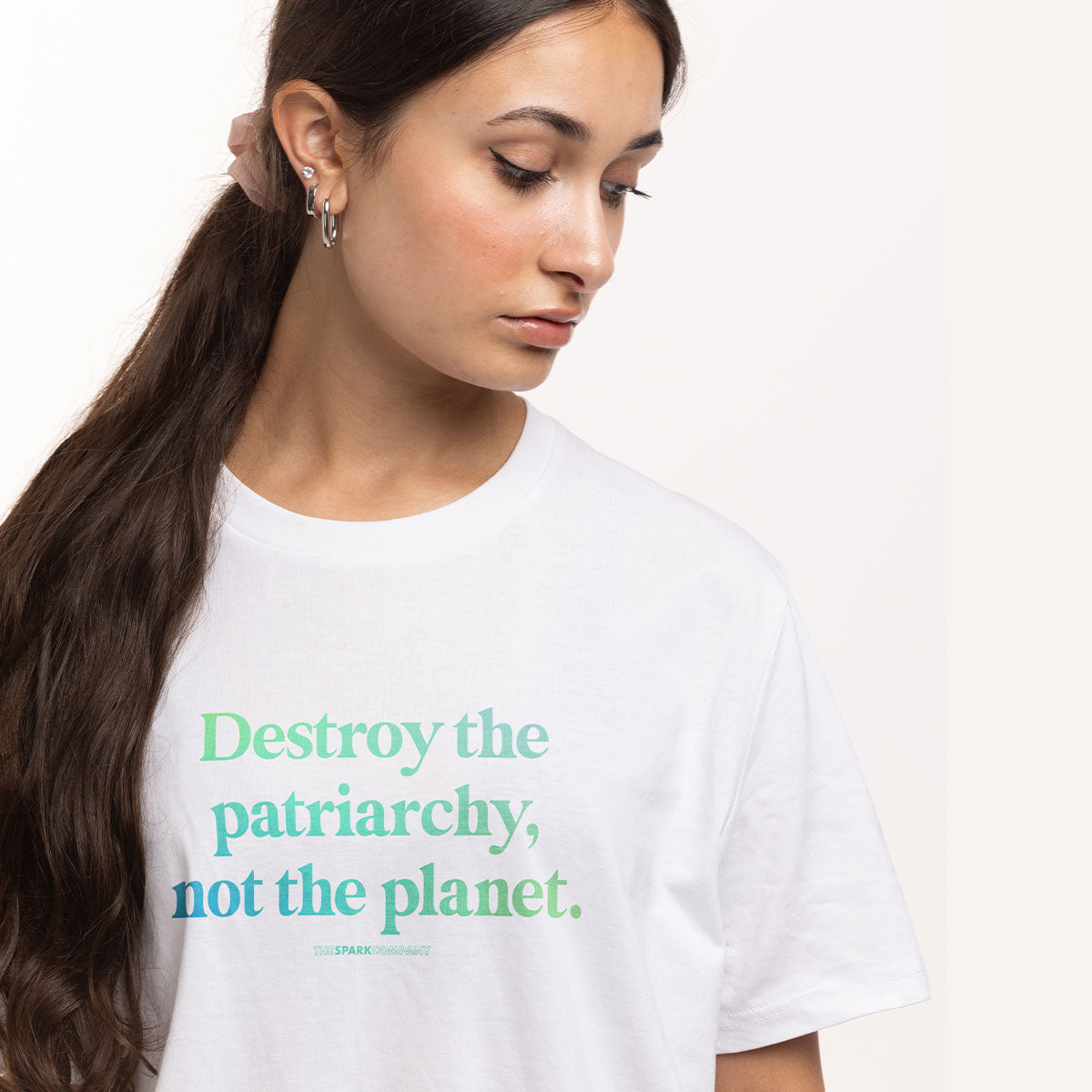 Destroy The Patriarchy Not The Planet T-Shirt-Feminist Apparel, Feminist Clothing, Feminist T Shirt, BC3001-The Spark Company