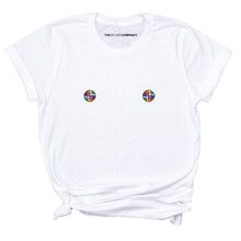 Load image into Gallery viewer, Disco Ball Nipples T-Shirt-Feminist Apparel, Feminist Clothing, Feminist T Shirt, BC3001-The Spark Company