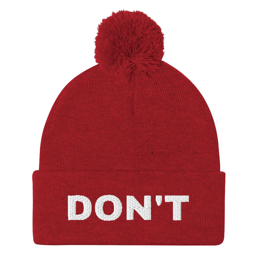 Don't Embroidered Pom Pom Beanie Hat-Feminist Apparel, Feminist Gift, Feminist Beanie Hat BB426-The Spark Company