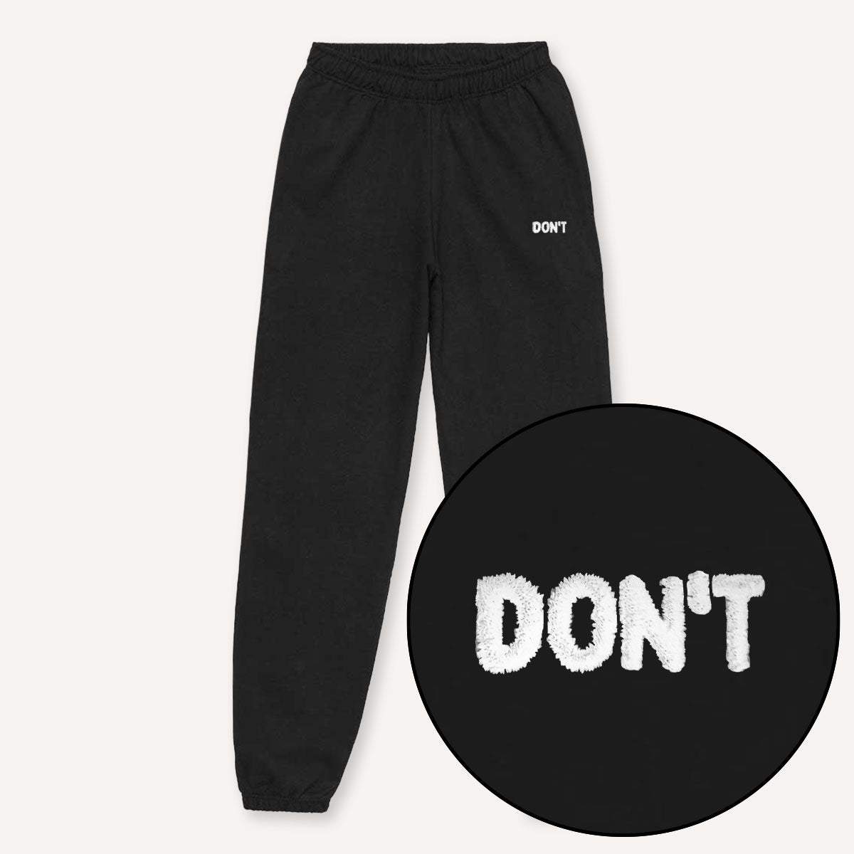 Don't Embroidery Detail Joggers-Feminist Apparel, Feminist Clothing, Feminist joggers, JH072-The Spark Company
