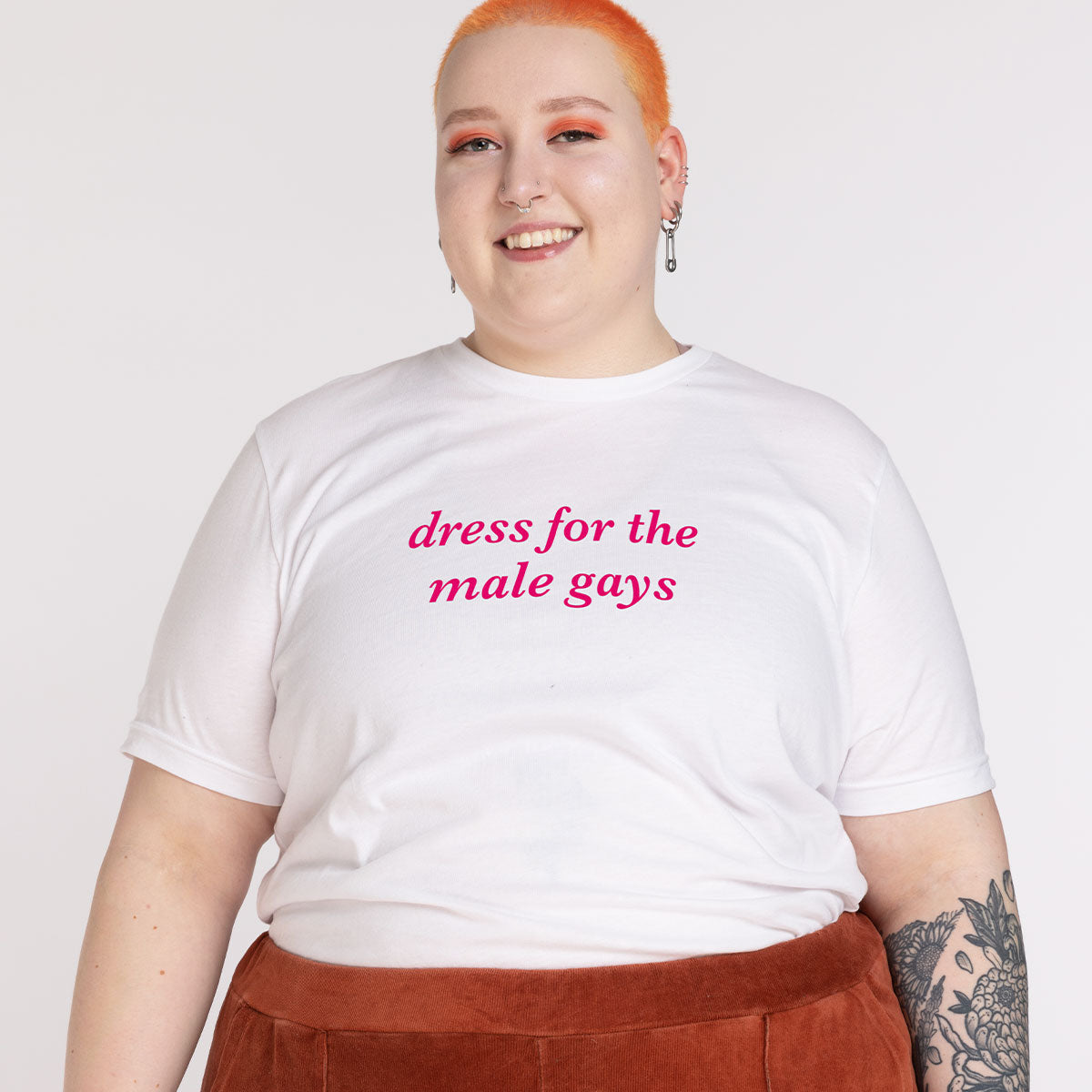 Dress For The Male Gays T-Shirt-Feminist Apparel, Feminist Clothing, Feminist T Shirt, BC3001-The Spark Company