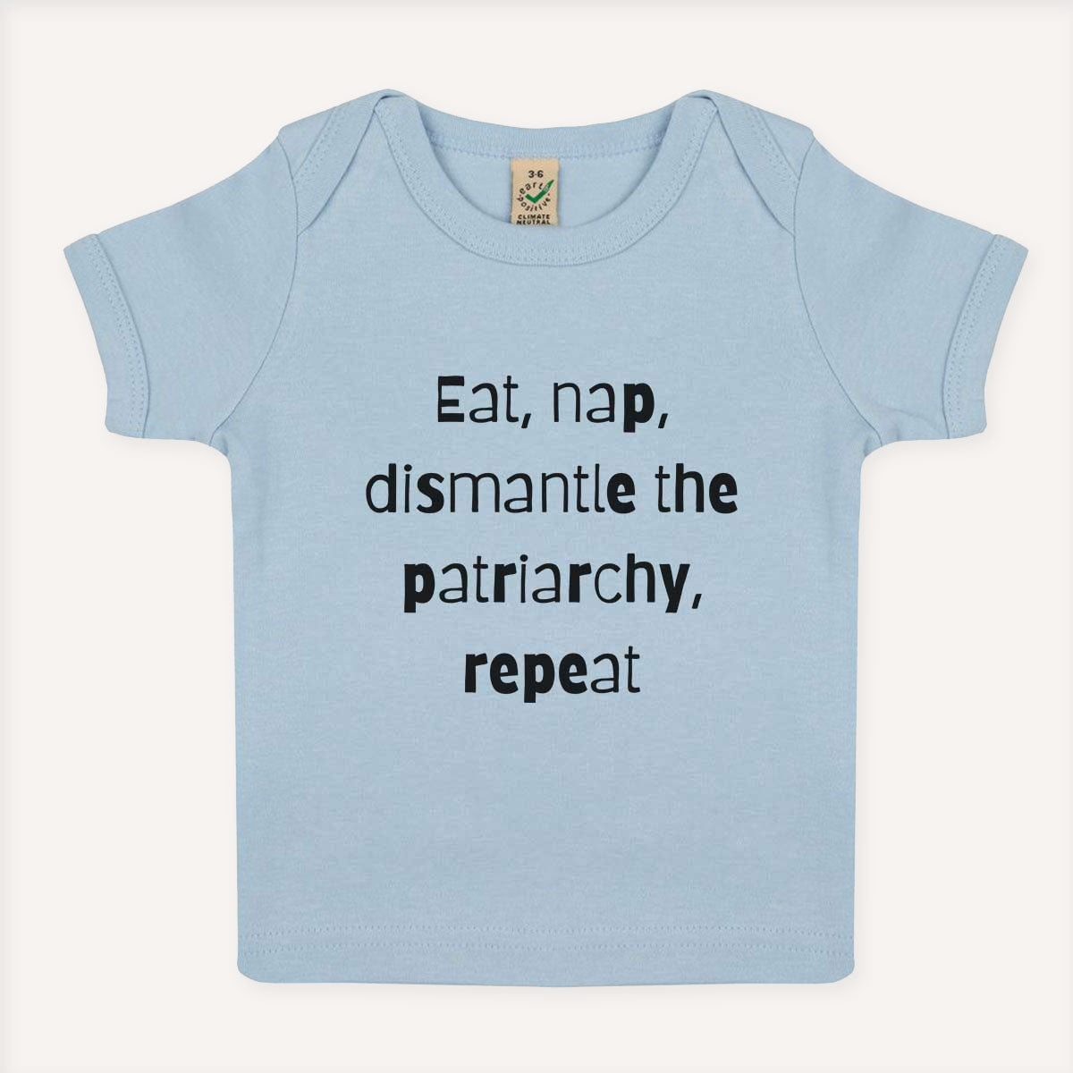 Eat, Nap, Dismantle The Patriarchy, Repeat Baby T-Shirt-Feminist Apparel, Feminist Clothing, Feminist Baby T Shirt, EPB01-The Spark Company