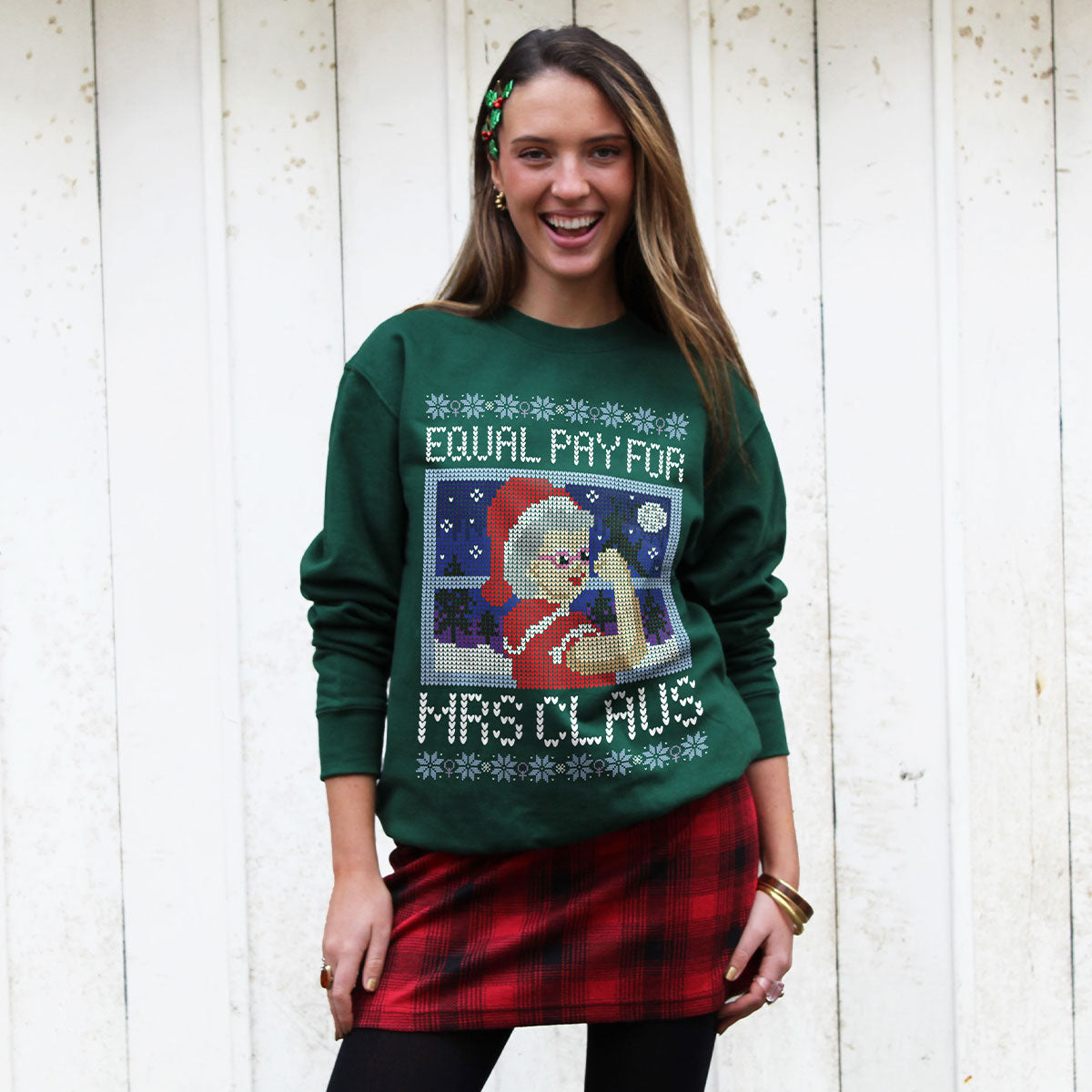 Equal Pay For Mrs Claus Ugly Christmas Jumper-Feminist Apparel, Feminist Clothing, Feminist Sweatshirt, JH030-The Spark Company