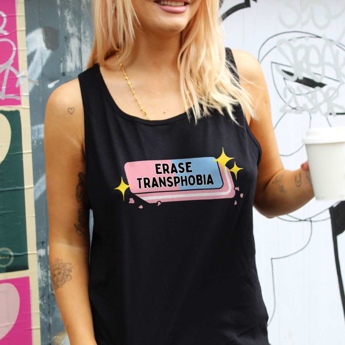 Erase Transphobia Tank Top-LGBT Apparel, LGBT Clothing, LGBT Tank, 03980-The Spark Company