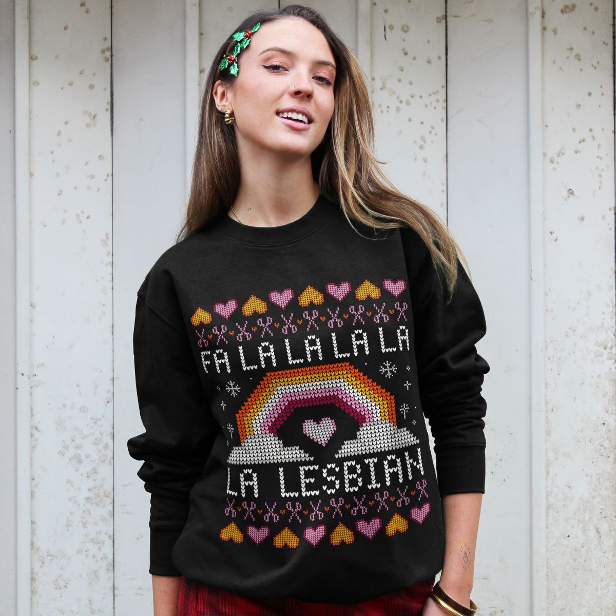 Fa-La-La Lesbian Ugly Christmas Jumper-Feminist Apparel, Feminist Clothing, Feminist Sweatshirt, JH030-The Spark Company