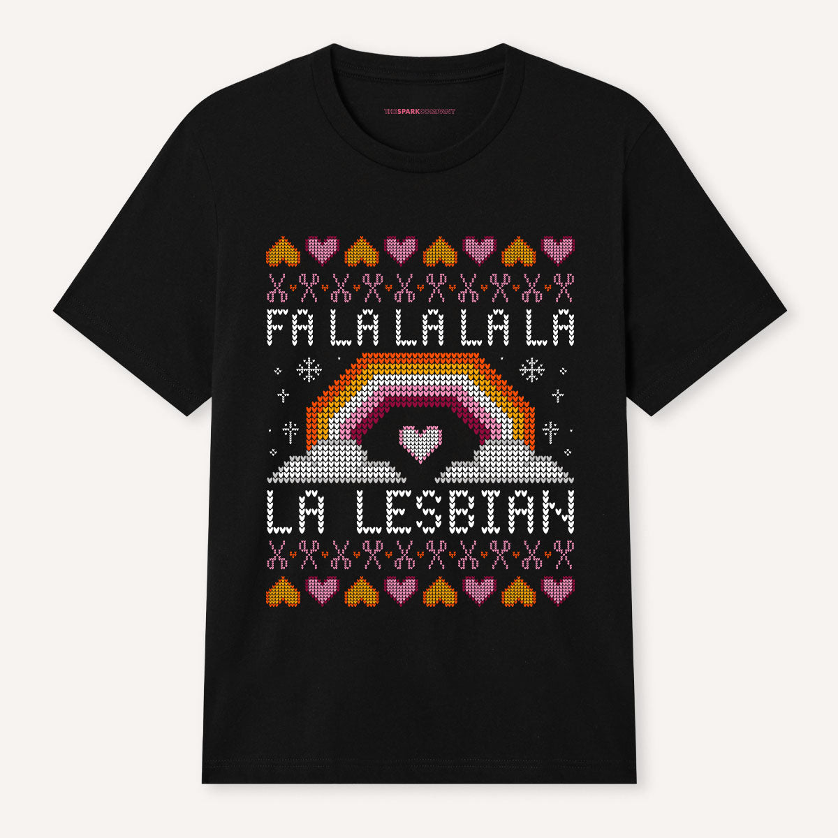 Fa-La-La Lesbian Ugly Christmas T-Shirt-Feminist Apparel, Feminist Clothing, Feminist T Shirt, BC3001-The Spark Company