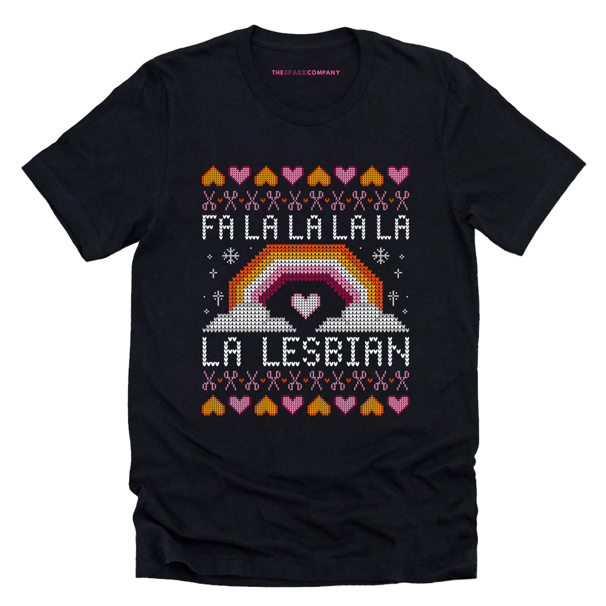 Fa-La-La Lesbian Ugly Christmas T-Shirt-Feminist Apparel, Feminist Clothing, Feminist T Shirt, BC3001-The Spark Company