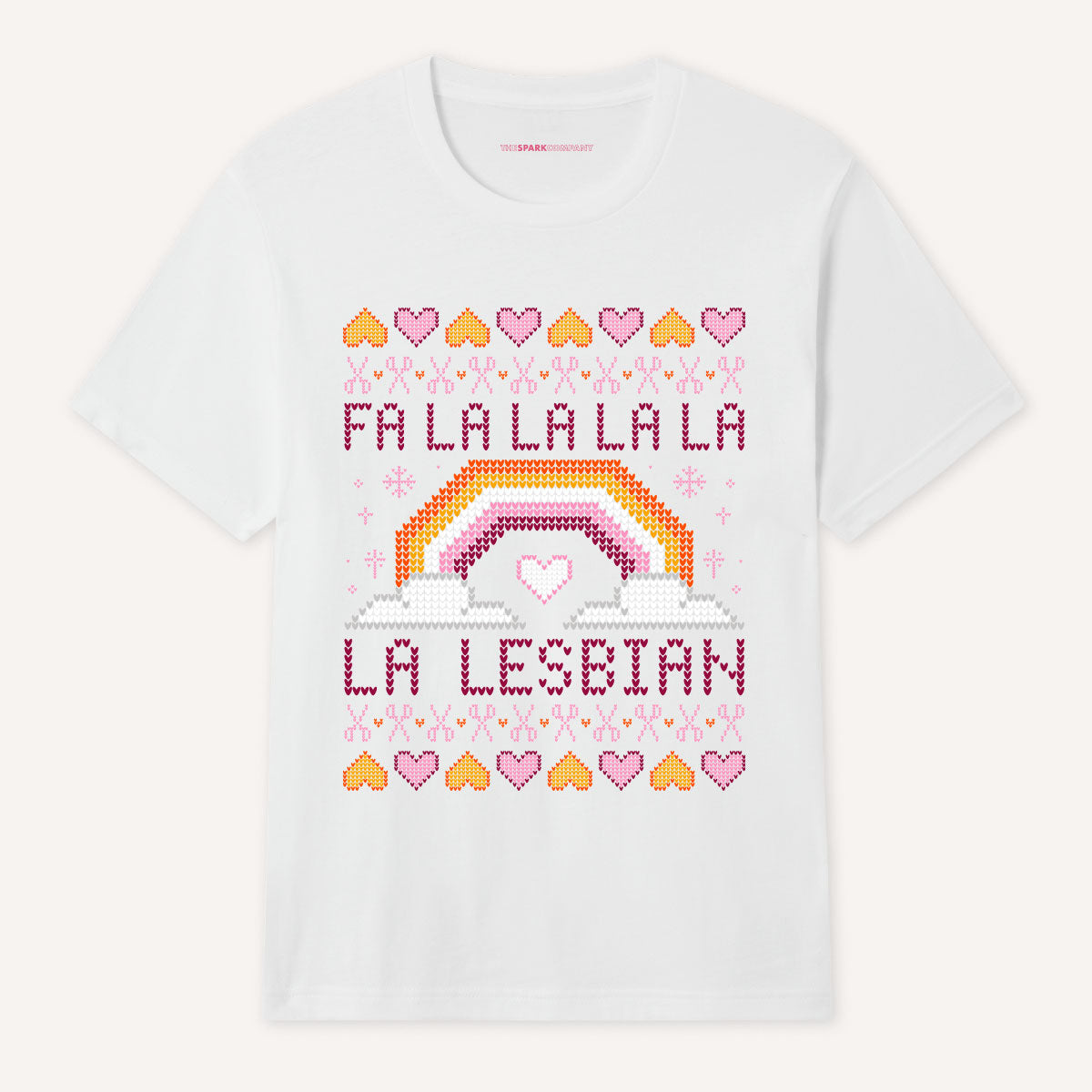 Fa-La-La Lesbian Ugly Christmas T-Shirt-Feminist Apparel, Feminist Clothing, Feminist T Shirt, BC3001-The Spark Company