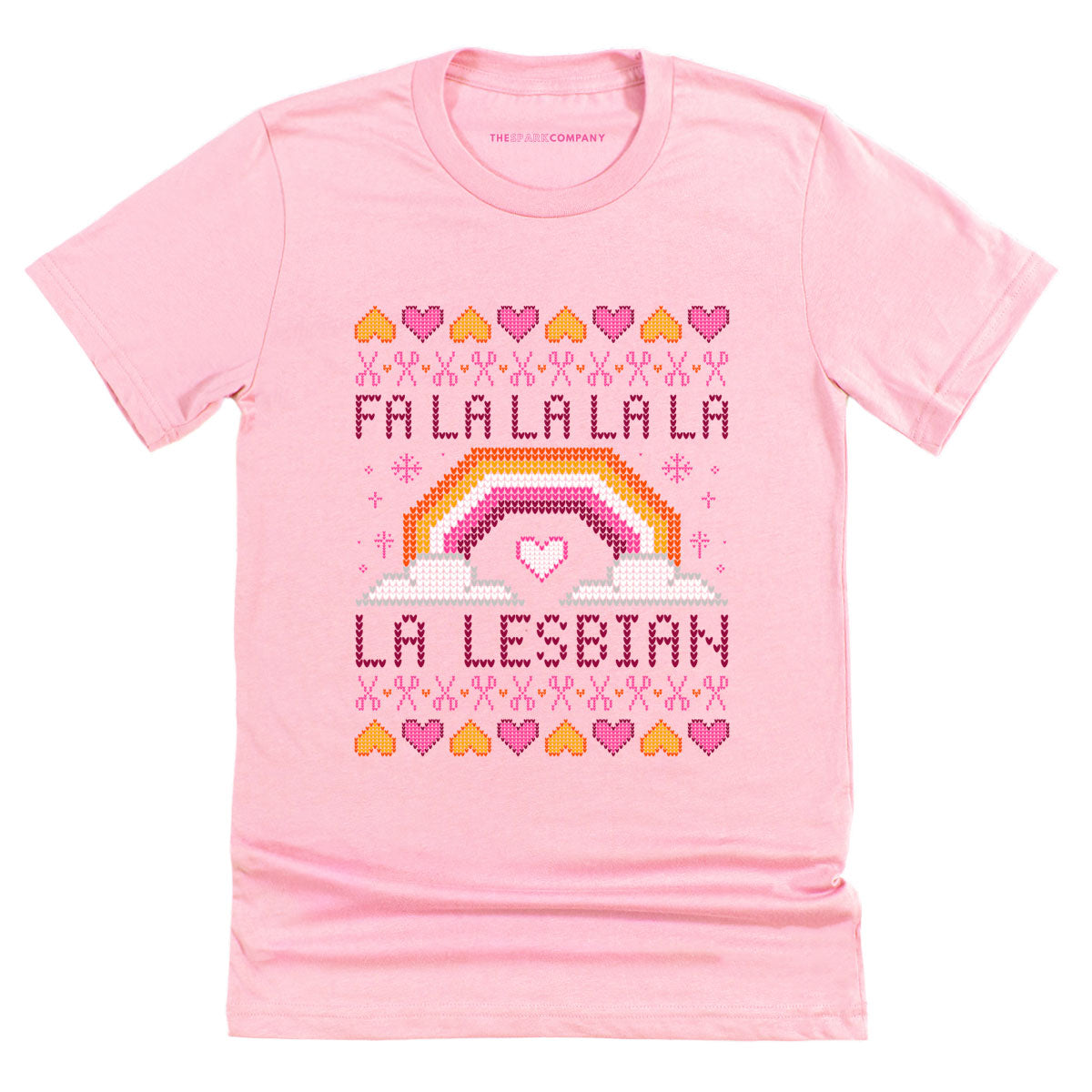 Fa-La-La Lesbian Ugly Christmas T-Shirt-Feminist Apparel, Feminist Clothing, Feminist T Shirt, BC3001-The Spark Company