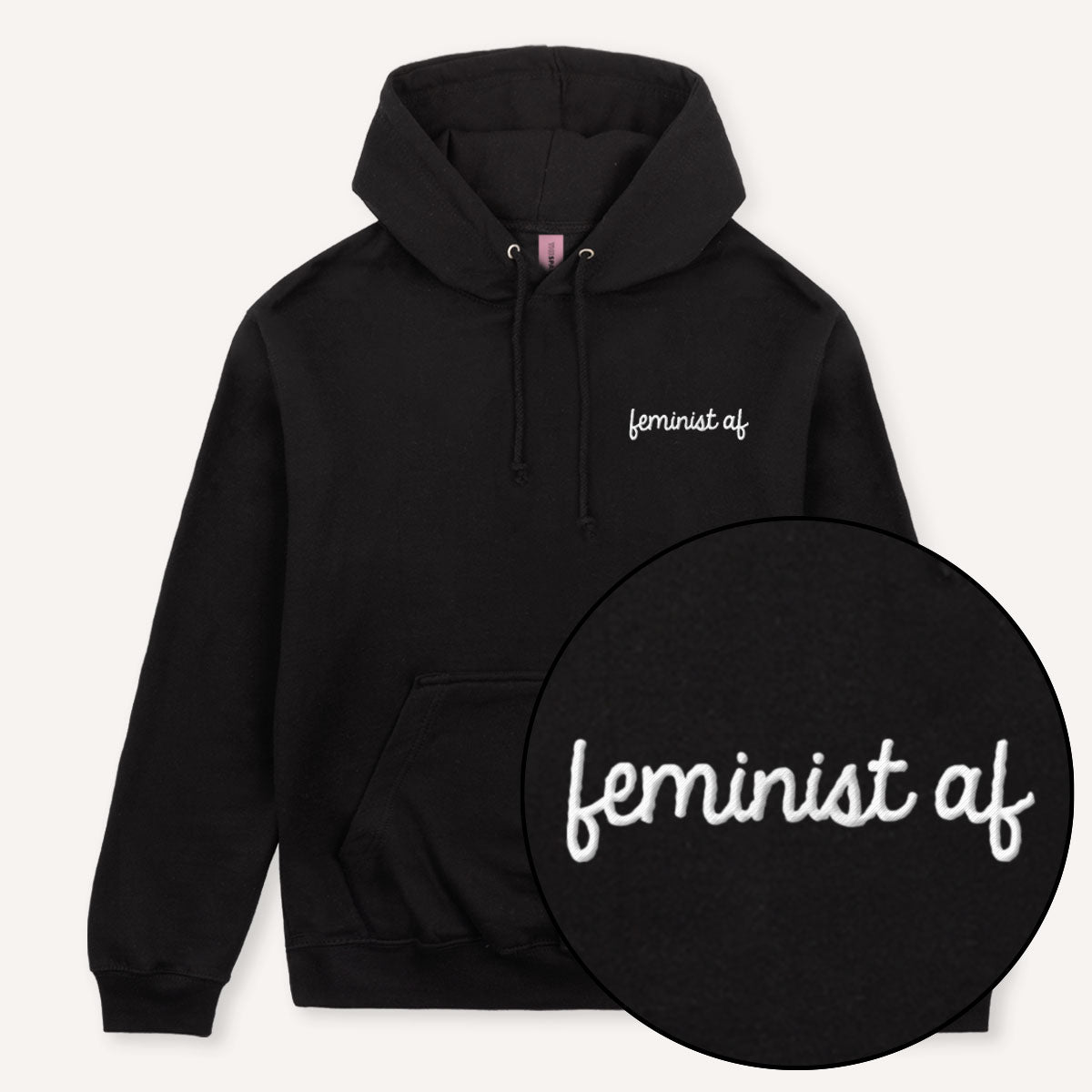 Feminist AF Embroidered Hoodie-Feminist Apparel, Feminist Clothing, Feminist Hoodie, JH001-The Spark Company