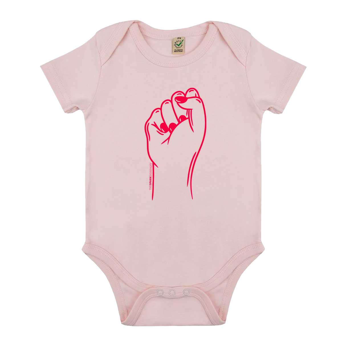 Feminist Fist Babygrow-Feminist Apparel, Feminist Clothing, Feminist Baby Onesie, EPB02-The Spark Company