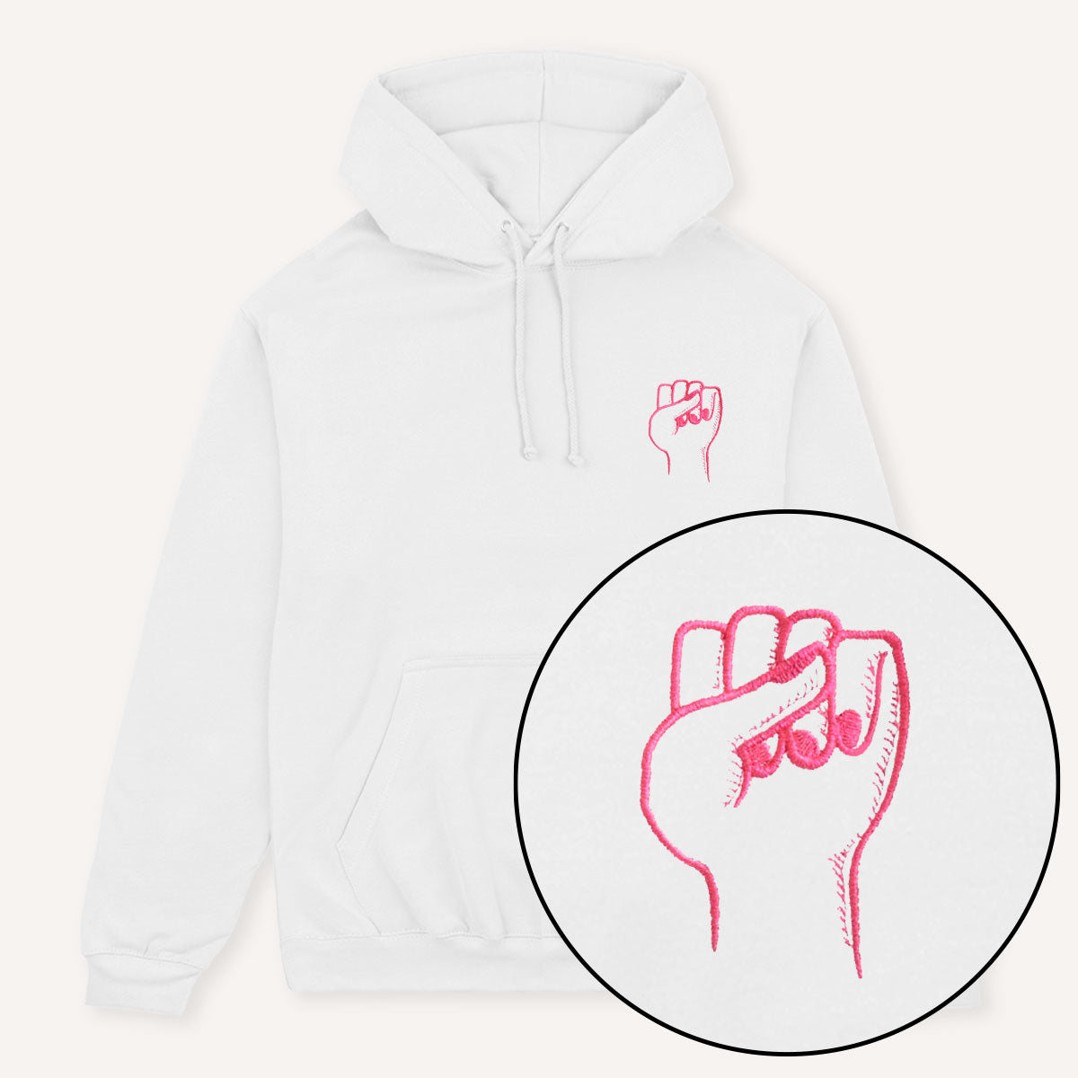 Feminist Fist Embroidered Hoodie-Feminist Apparel, Feminist Clothing, Feminist Hoodie, JH001-The Spark Company