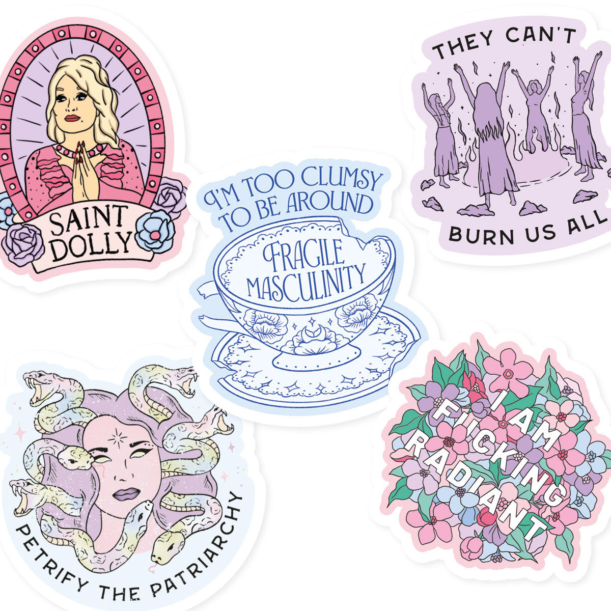 Feminist Illustrations Sticker Pack-Feminist Apparel, Feminist Gift, Feminist Stickers-The Spark Company