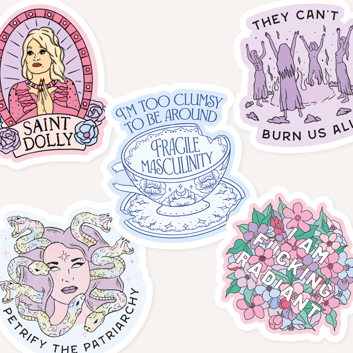 Feminist Illustrations Sticker Pack-Feminist Apparel, Feminist Gift, Feminist Stickers-The Spark Company