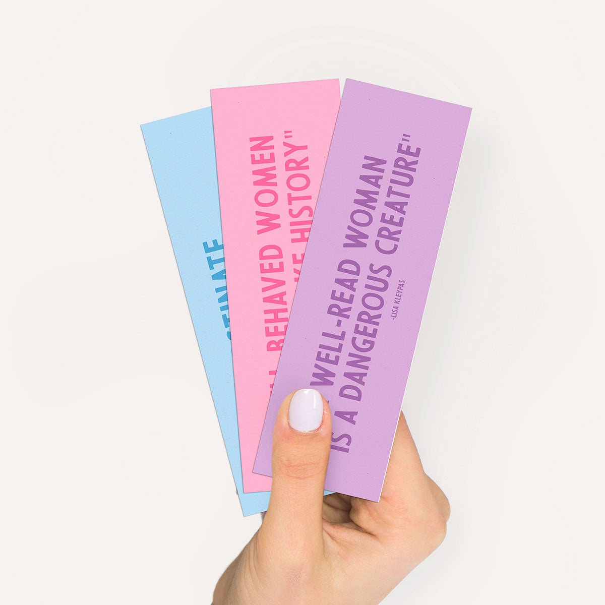 Feminist Quotes Pastel Bookmarks (3 Pack)-Feminist Apparel, Feminist Gift, Feminist Bookmark-The Spark Company