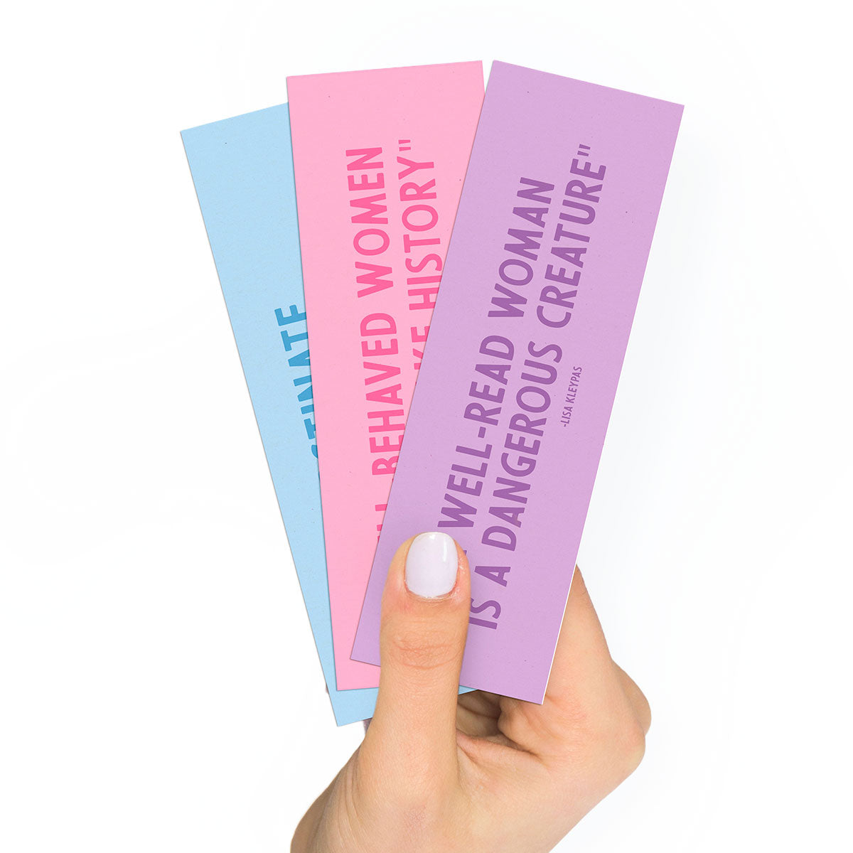 Feminist Quotes Pastel Bookmarks (3 Pack)-Feminist Apparel, Feminist Gift, Feminist Bookmark-The Spark Company
