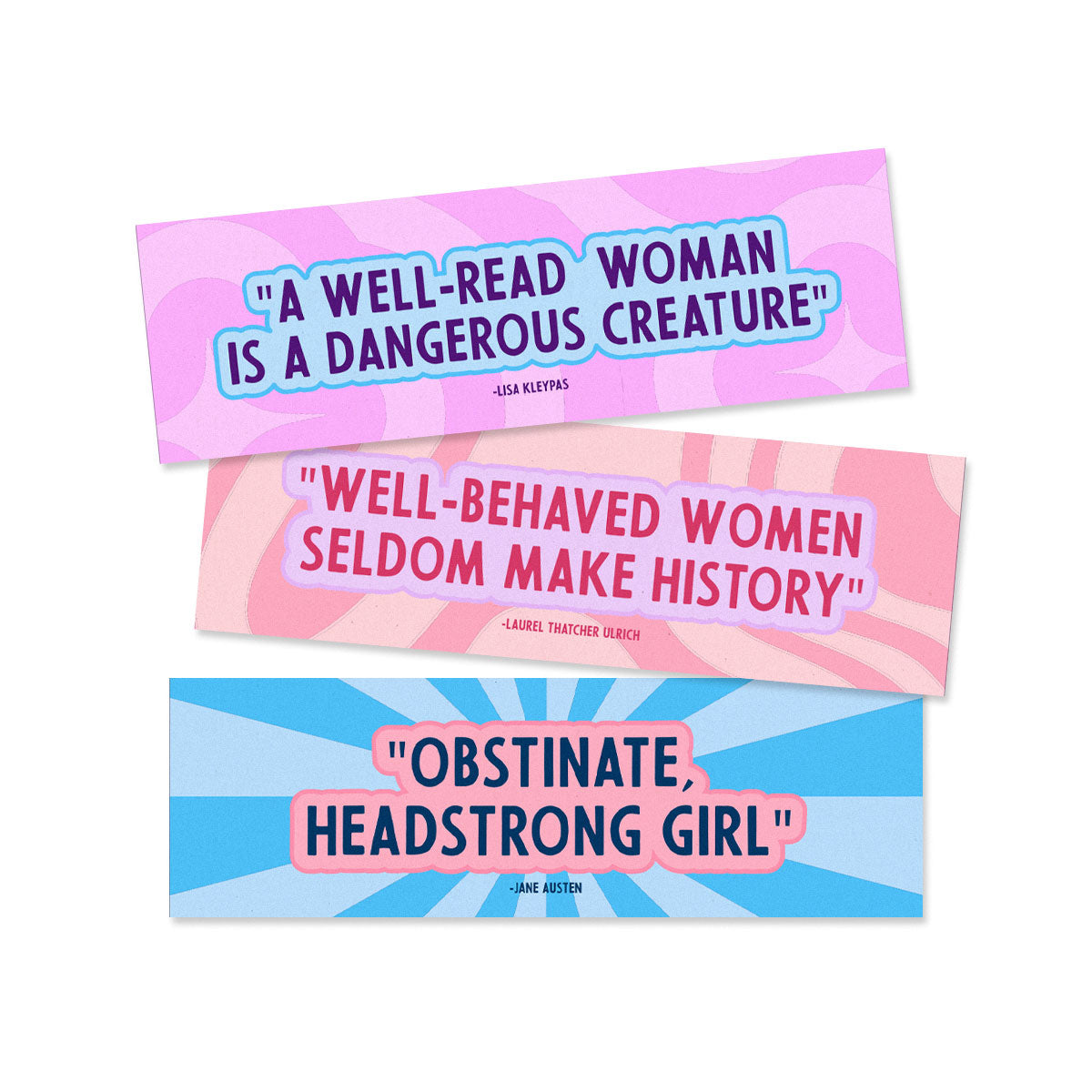 Feminist Quotes Patterned Bookmarks (3 Pack)-Feminist Apparel, Feminist Gift, Feminist Bookmark-The Spark Company