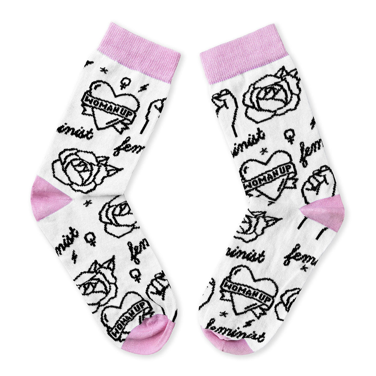 Feminist Tattoo Socks-Feminist Apparel, Feminist Clothing, Feminist Socks-The Spark Company