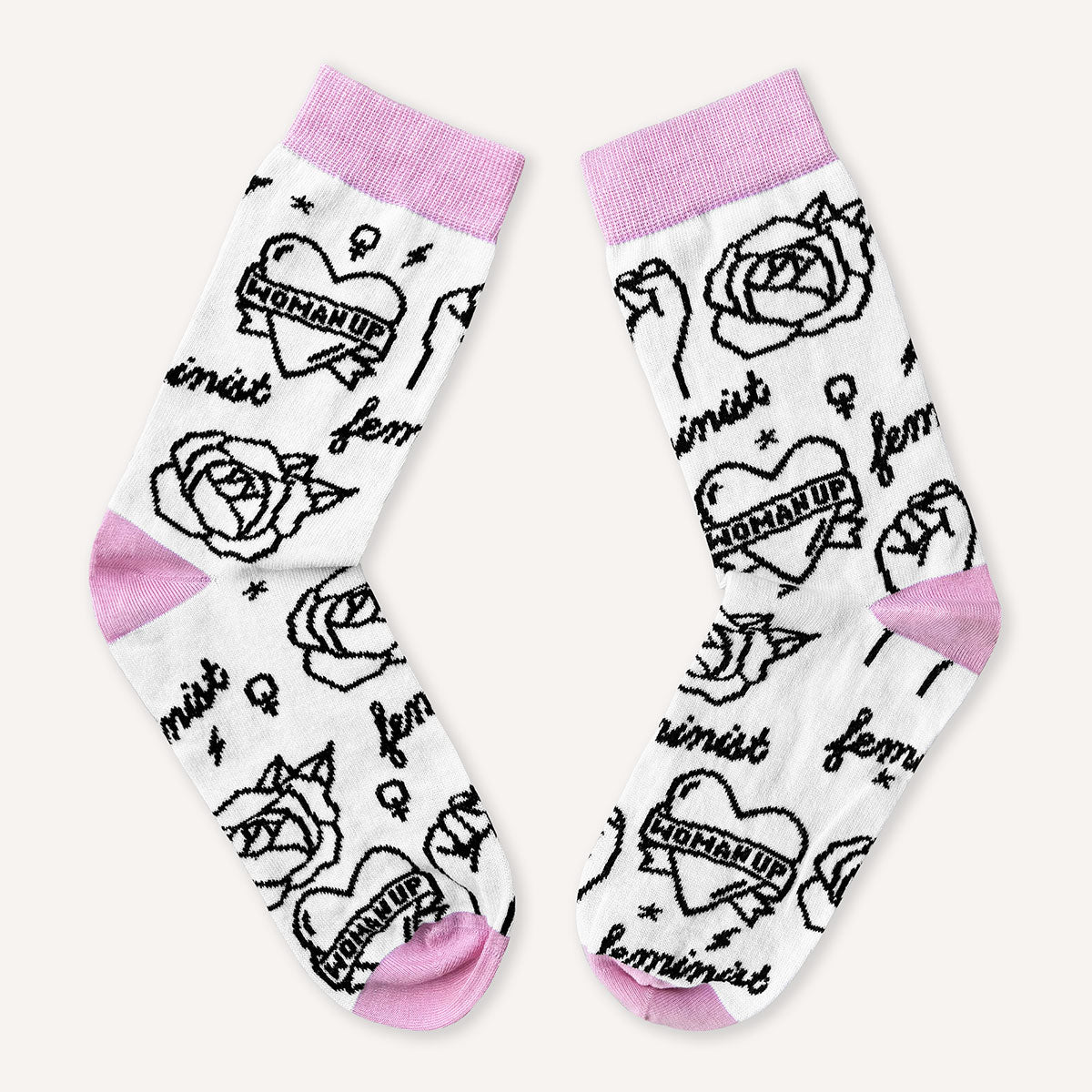 Feminist Tattoo Socks-Feminist Apparel, Feminist Clothing, Feminist Socks-The Spark Company