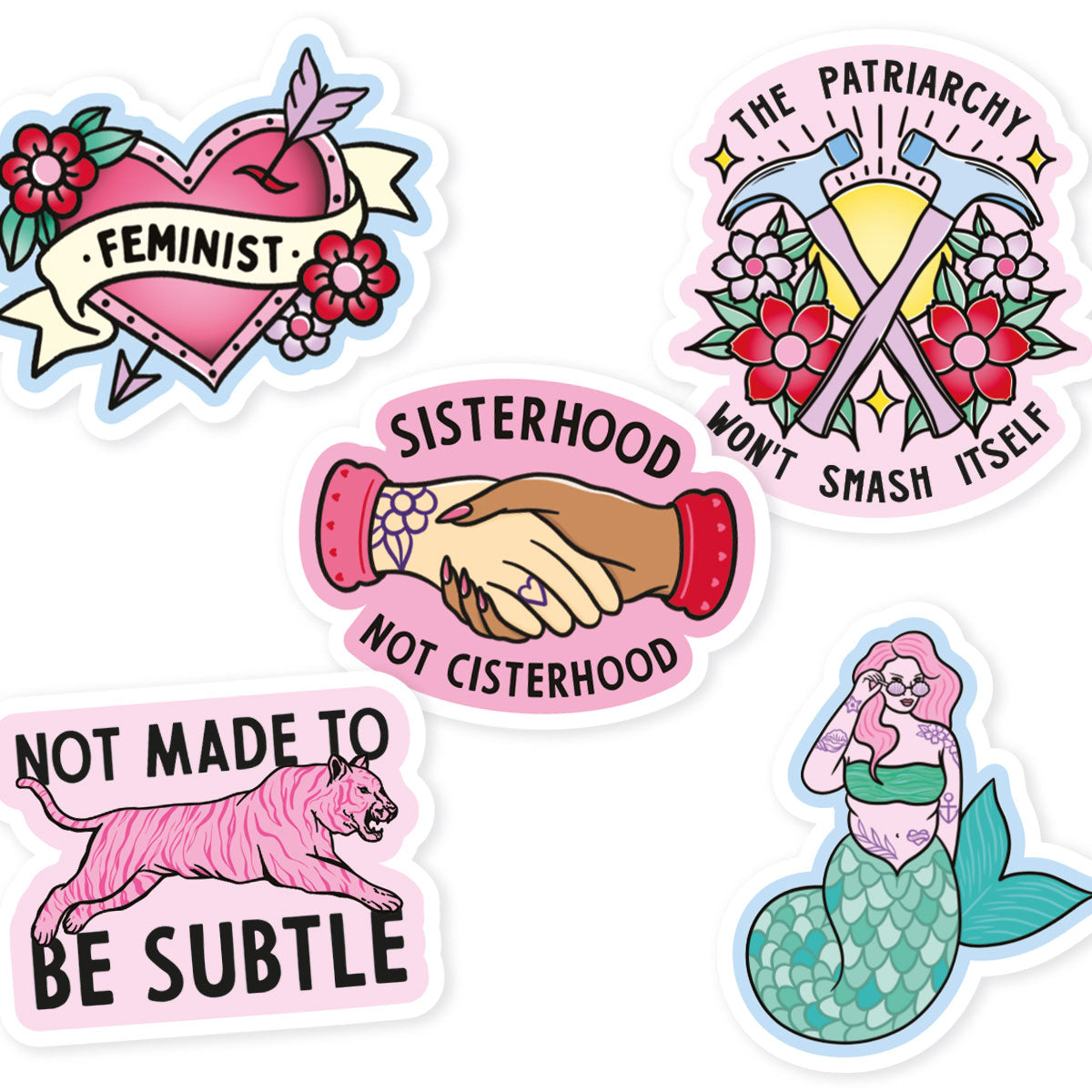 Feminist Tattoo Sticker Pack-Feminist Apparel, Feminist Gift, Feminist Stickers-The Spark Company