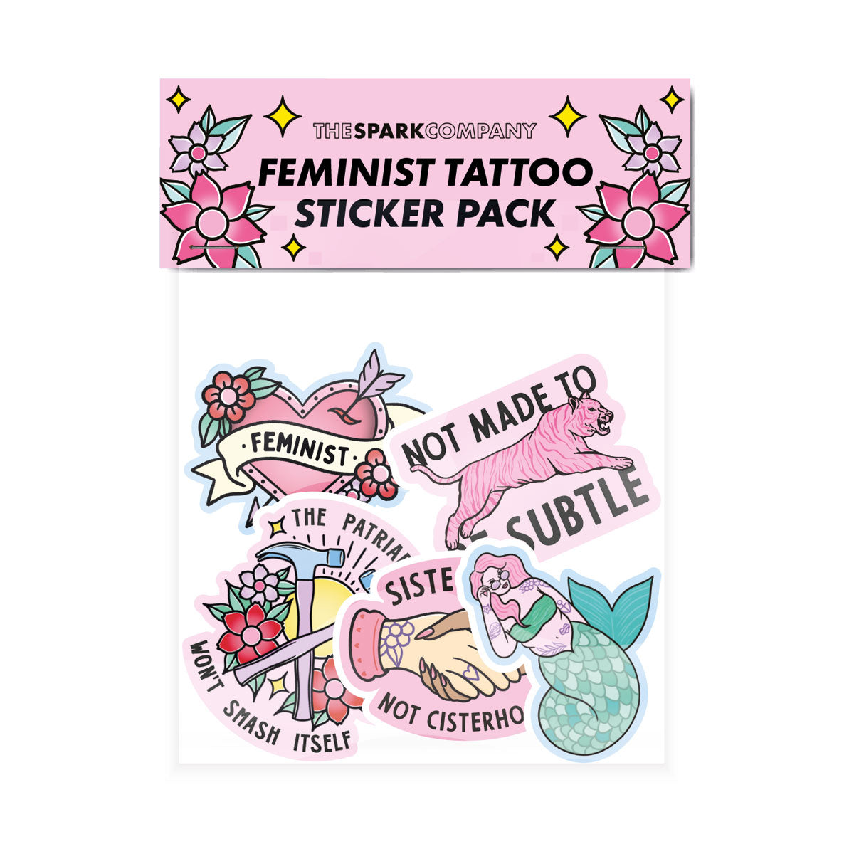 Feminist Tattoo Sticker Pack-Feminist Apparel, Feminist Gift, Feminist Stickers-The Spark Company
