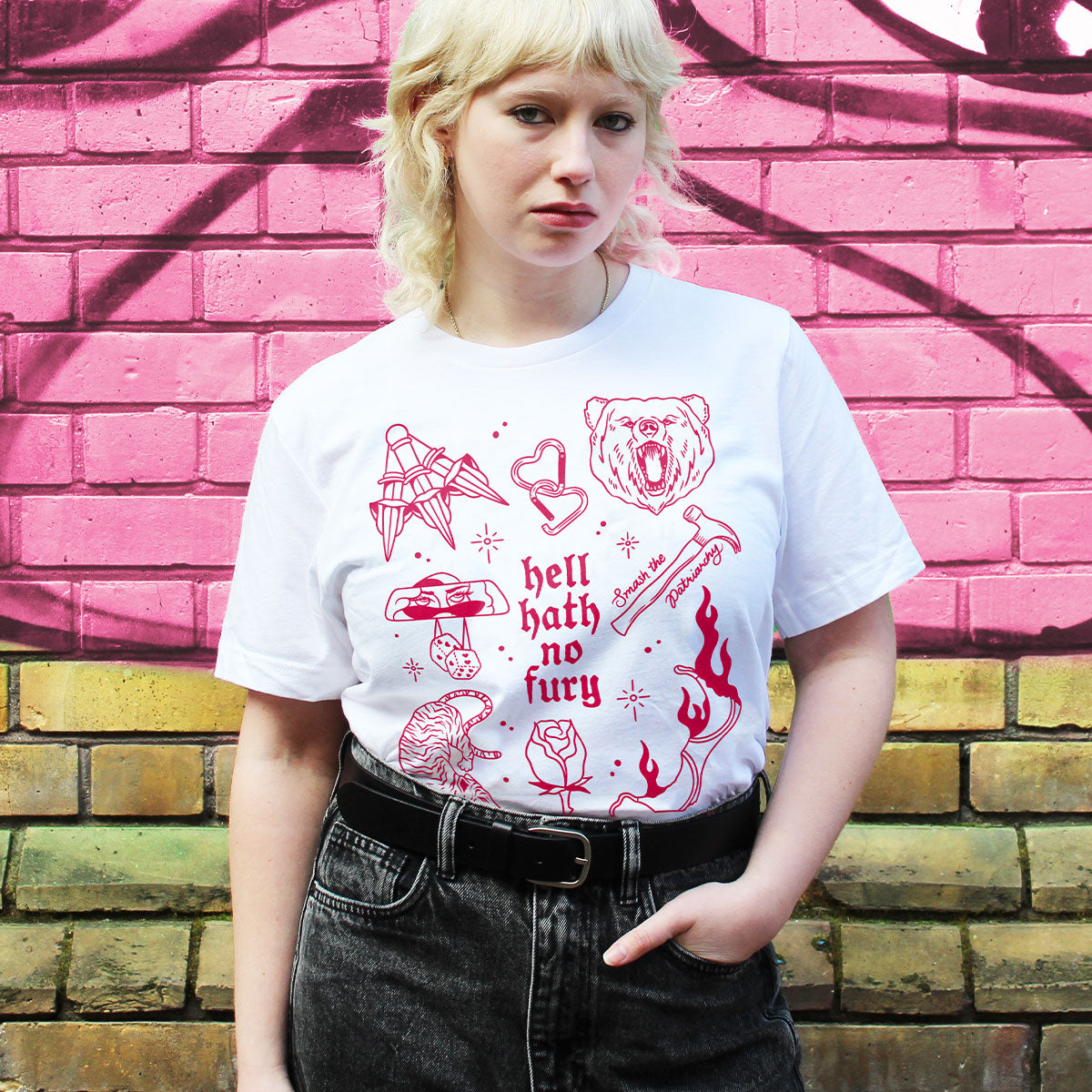 Femme Fatale Flash T-Shirt-Feminist Apparel, Feminist Clothing, Feminist T Shirt, BC3001-The Spark Company