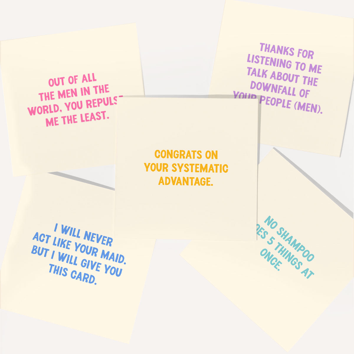 For Men Greeting Cards (5 Pack)-Feminist Apparel, Feminist Gift, Feminist Greeting Cards-The Spark Company